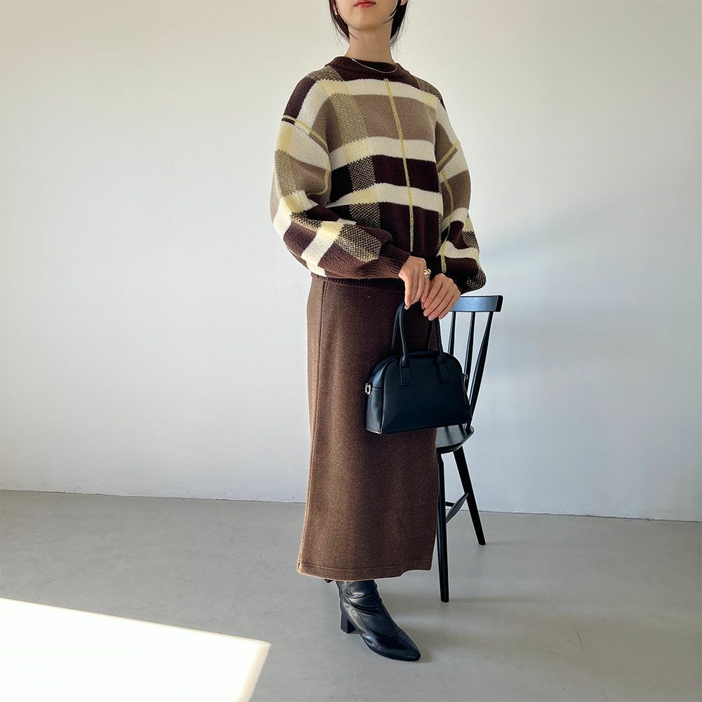 GOOD CREW チェックニットプルオーバー レディース