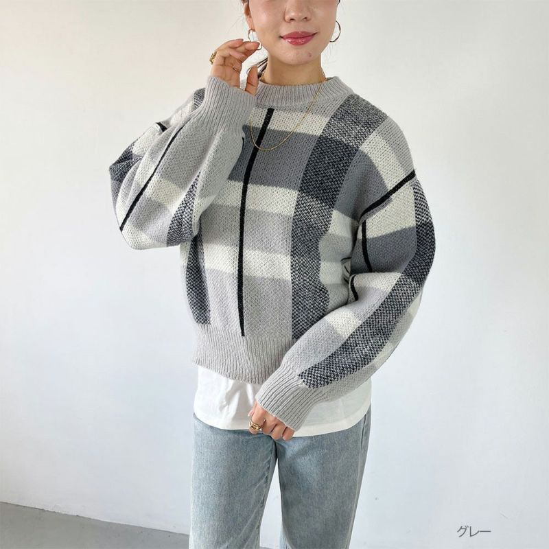 GOOD CREW チェックニットプルオーバー レディース商品画像-11