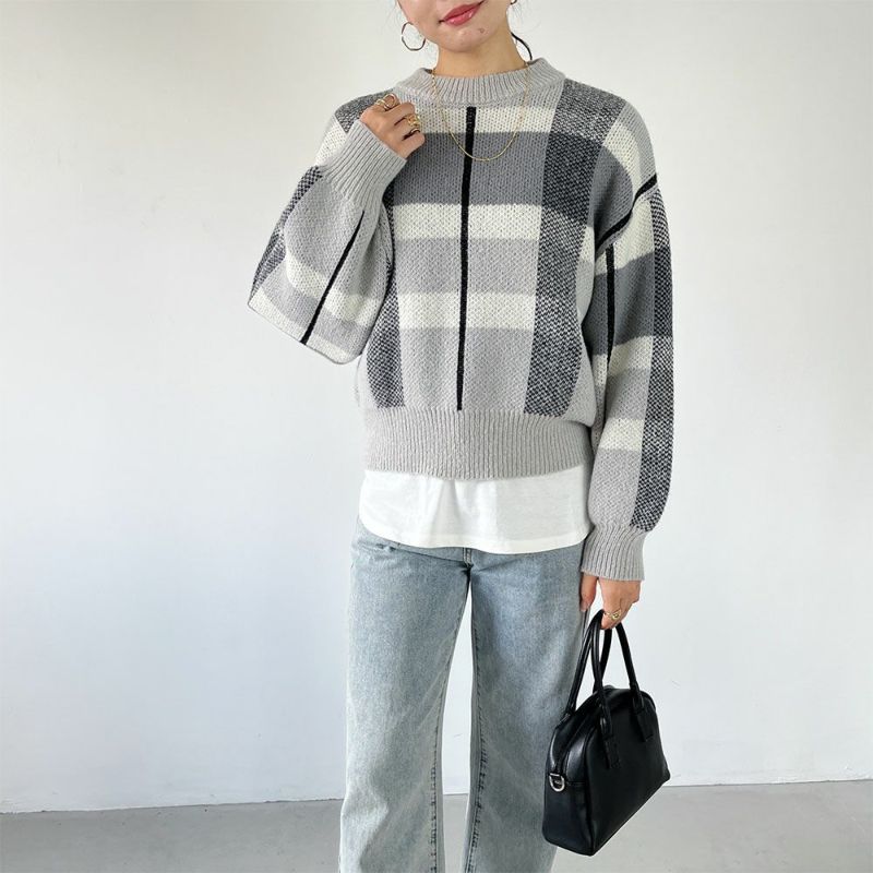 GOOD CREW チェックニットプルオーバー レディース商品画像-14