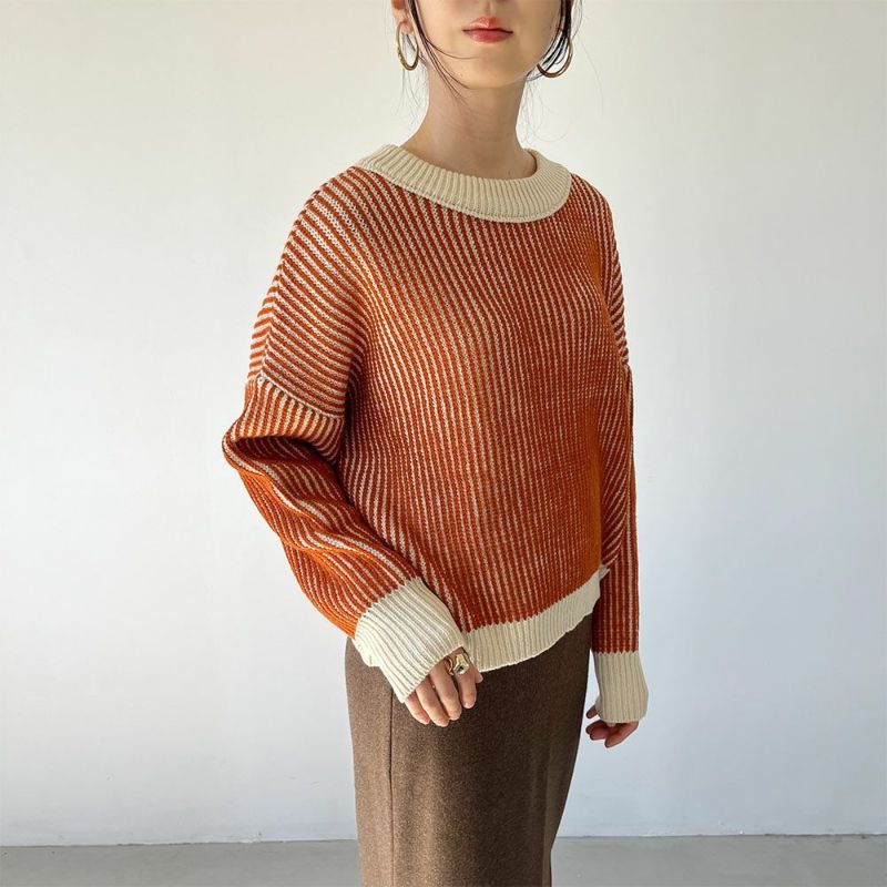 GOOD CREW 畦編みストライププルオーバー レディース商品画像-8