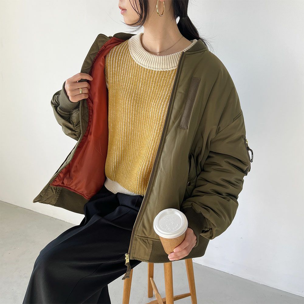 GOOD CREW 畦編みストライププルオーバー レディース