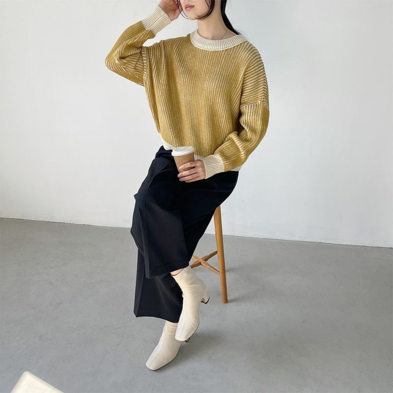 GOOD CREW 畦編みストライププルオーバー レディース商品画像-14