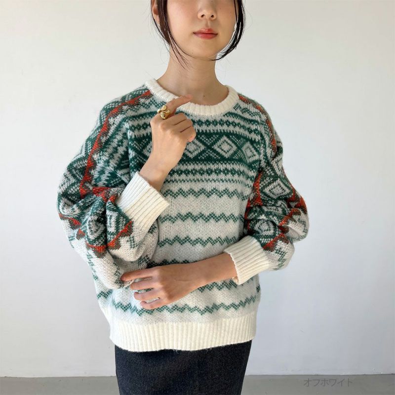 GOOD CREW  レトロ柄ニット レディース商品画像-1