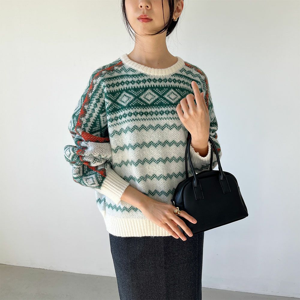 [さらに50%OFF]GOOD CREW  レトロ柄ニット レディース商品サムネイル-2