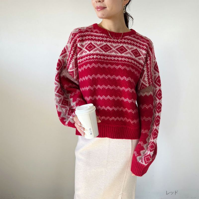 [さらに50%OFF]GOOD CREW  レトロ柄ニット レディース商品画像-6