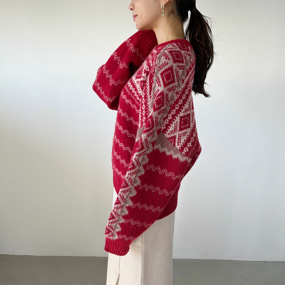 GOOD CREW レトロ柄ニット レディース