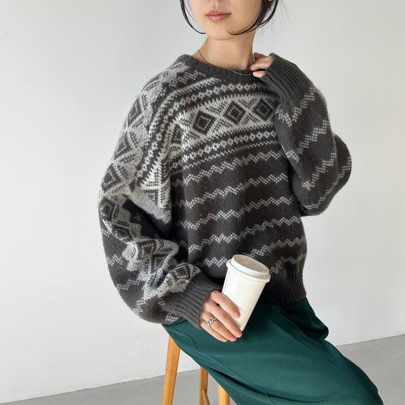 GOOD CREW  レトロ柄ニット レディース商品画像-13