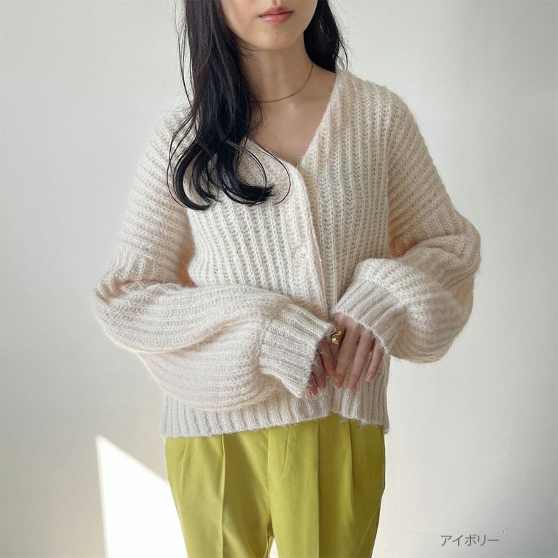 GOOD CREW 畦編みVネックカーディガン レディース商品画像-1