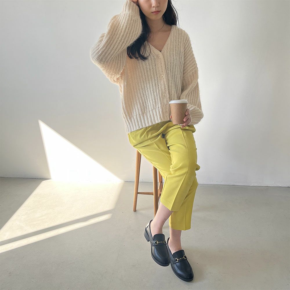 GOOD CREW 畦編みVネックカーディガン レディース