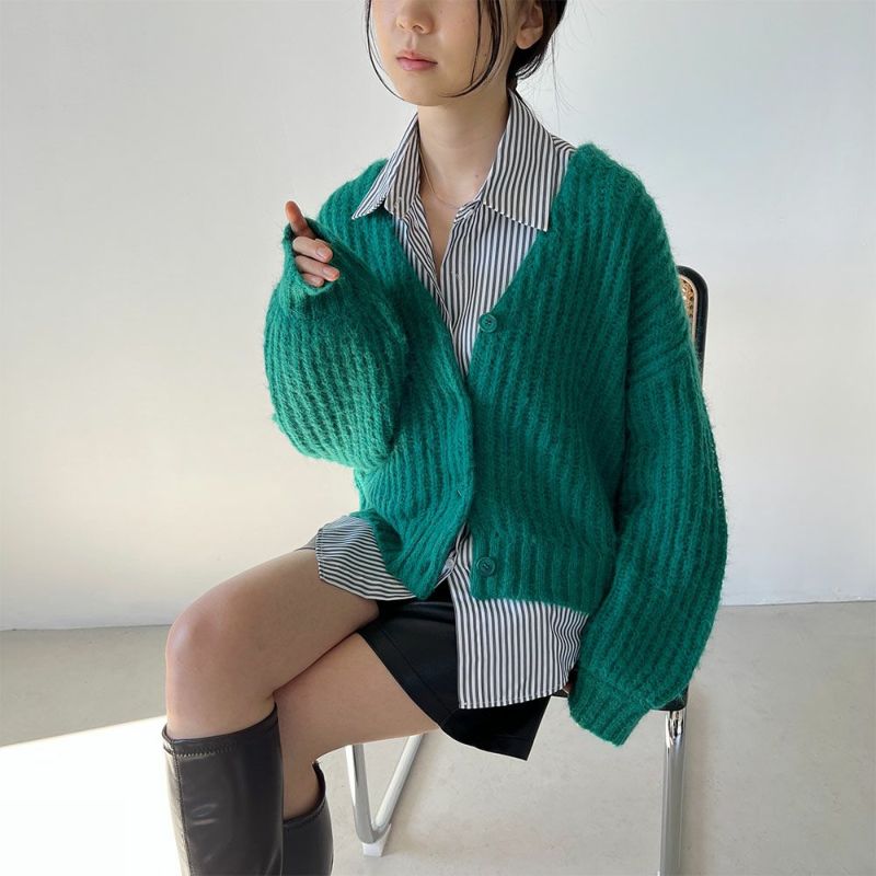 GOOD CREW 畦編みVネックカーディガン レディース商品画像-8