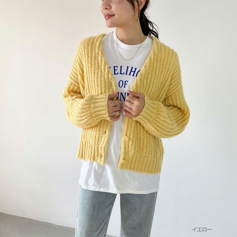 GOOD CREW 畦編みVネックカーディガン レディース商品画像-16