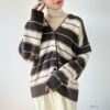 GOOD CREW ふわもちボーダー柄カーディガン レディース