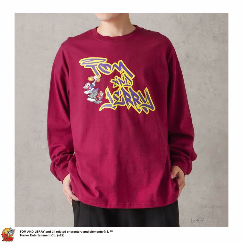 DISCUS×Tom and Jerry タギングロングスリーブTシャツ メンズ