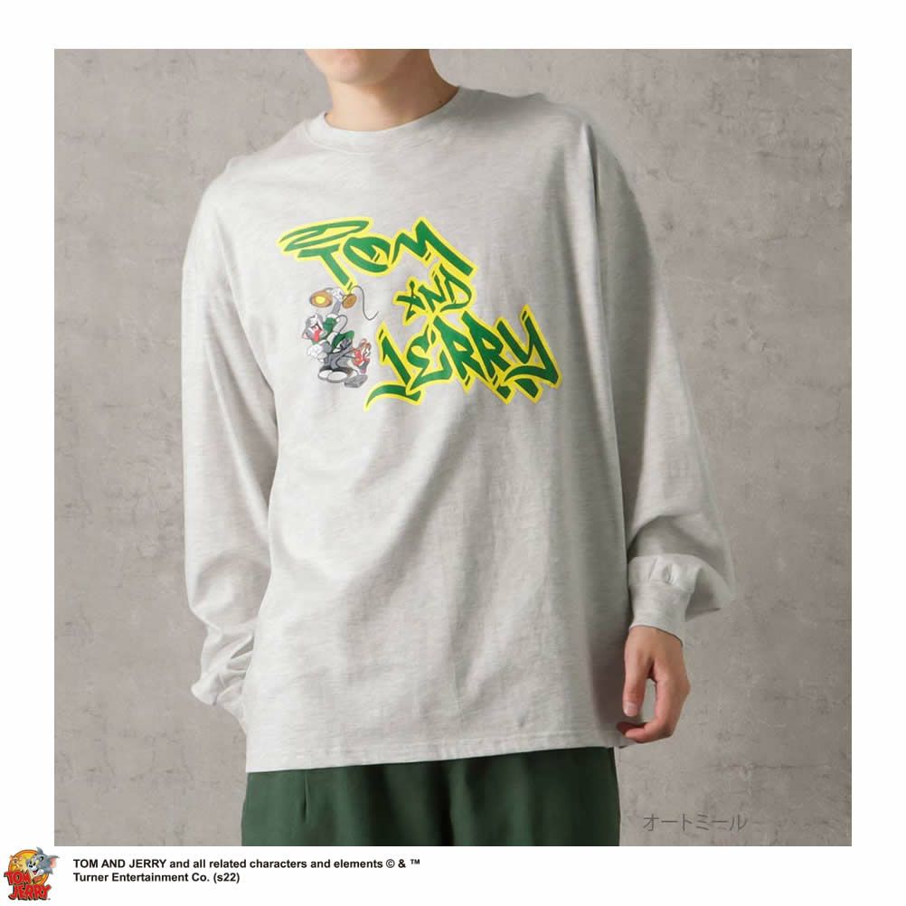 DISCUS×Tom and Jerry タギングロングスリーブTシャツ メンズ