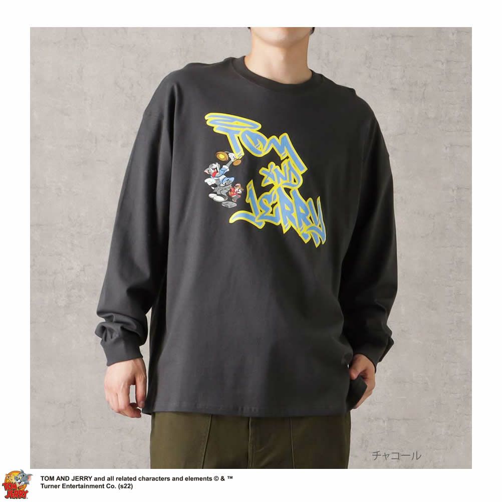 DISCUS×Tom and Jerry タギングロングスリーブTシャツ メンズ