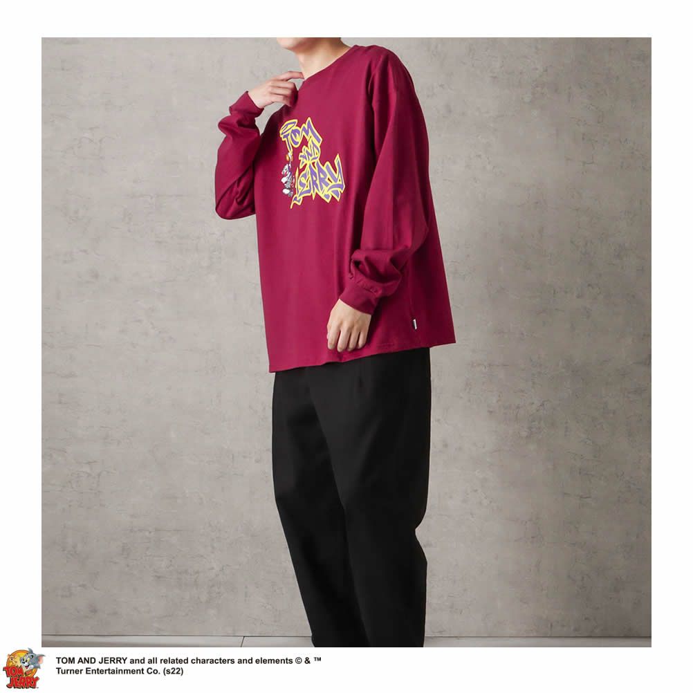 DISCUS×Tom and Jerry タギングロングスリーブTシャツ メンズ