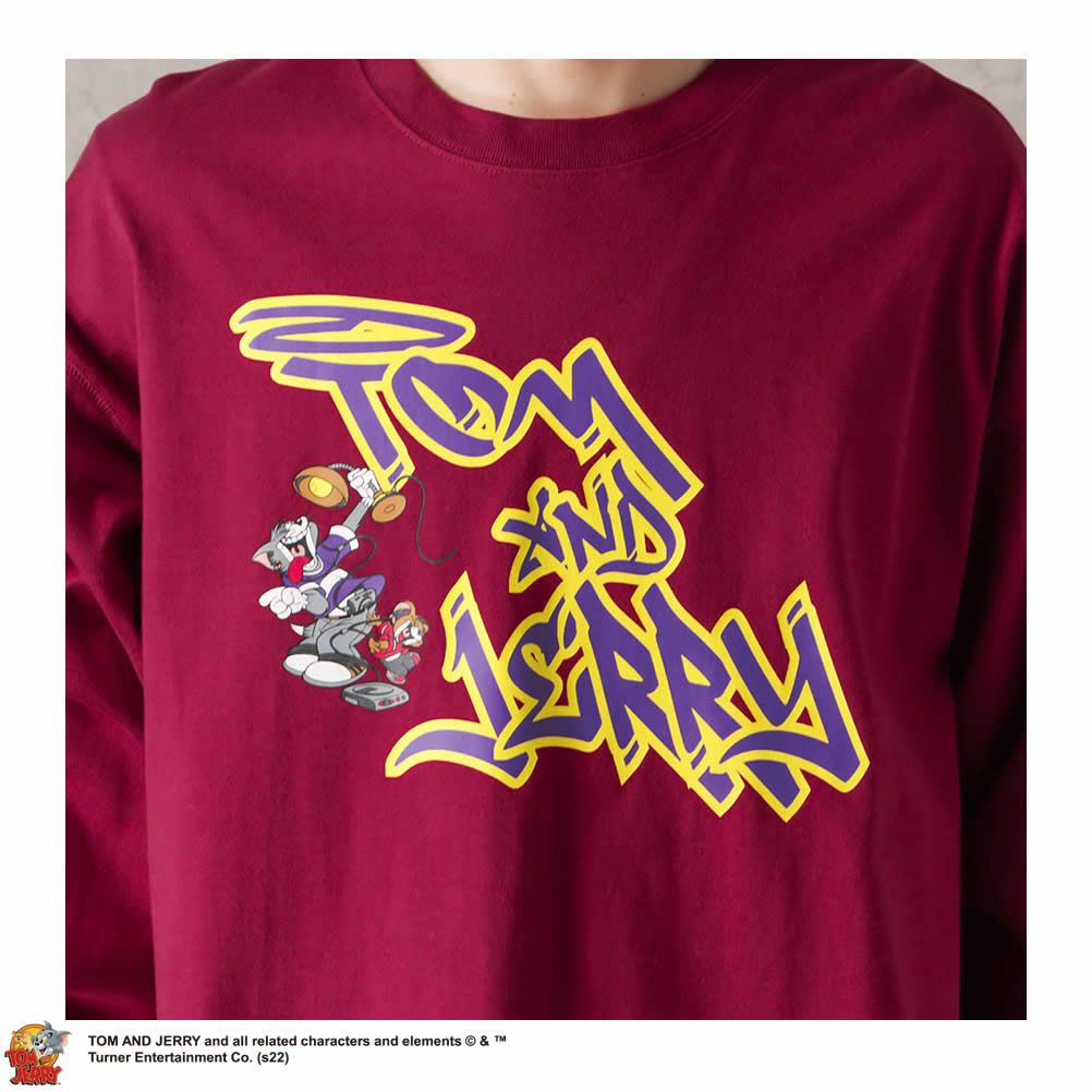 DISCUS×Tom and Jerry タギングロングスリーブTシャツ メンズ