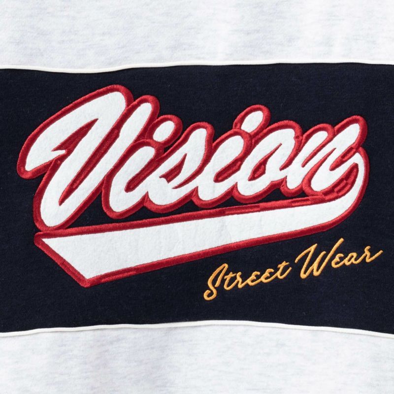 VISION STREET WEAR 裏起毛ホッケー切替トレーナー メンズ