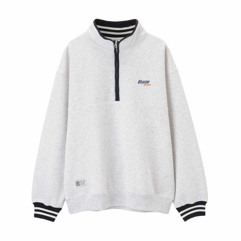 VISION STREET WEAR 裏起毛スタンドカラーハーフジップ