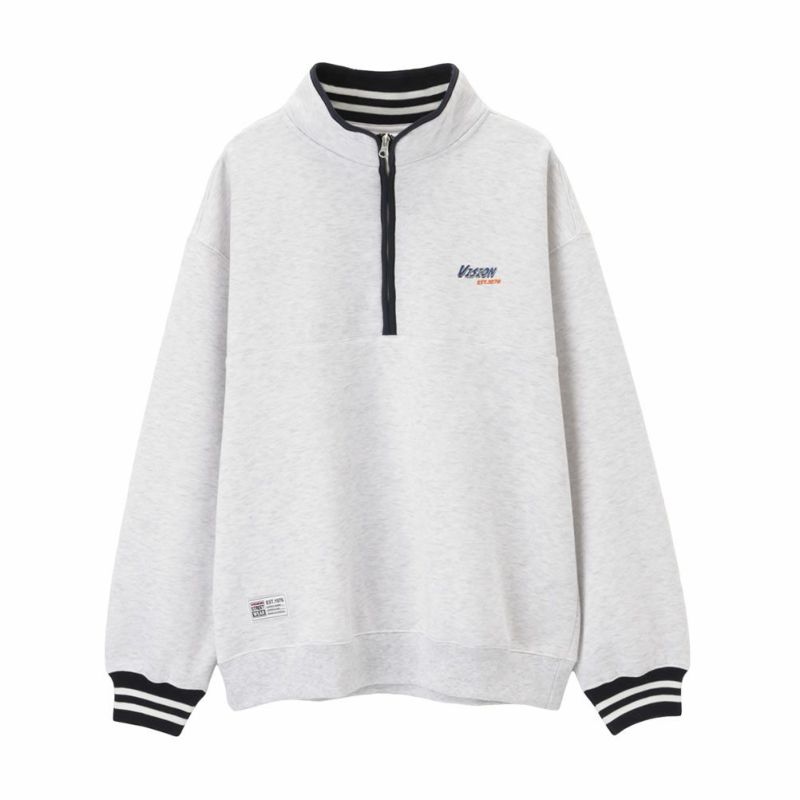 [期間限定価格]VISION STREET WEAR 裏起毛スタンドカラーハーフジップトレーナー メンズ商品画像-1