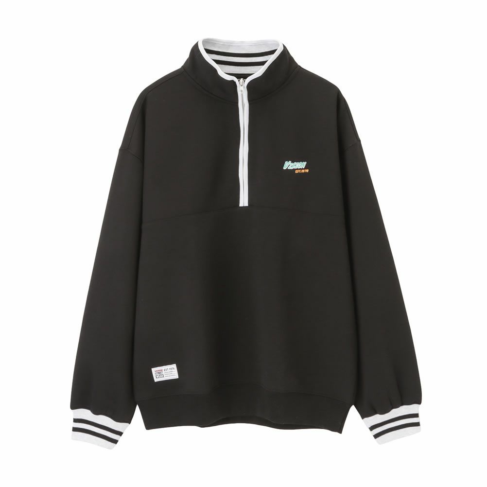 VISION STREET WEAR 裏起毛スタンドカラーハーフジップトレーナー メンズ