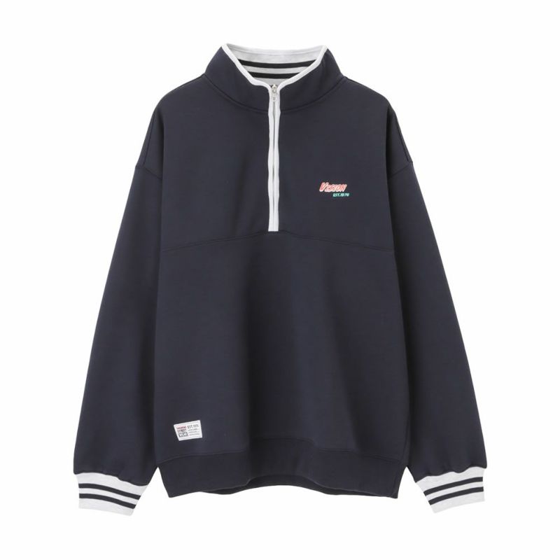VISION STREET WEAR 裏起毛スタンドカラーハーフジップトレーナー メンズ商品画像-4