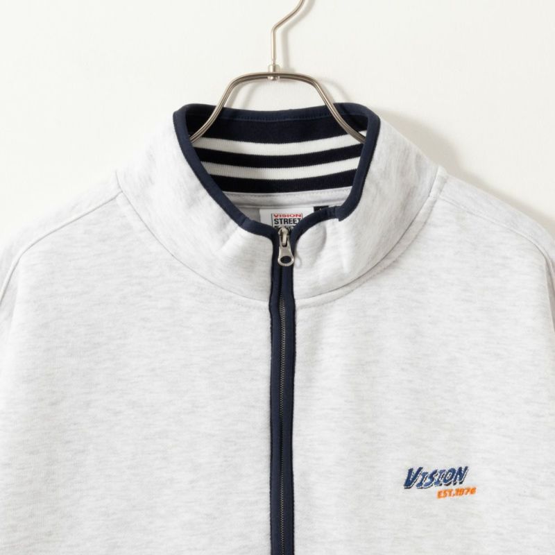 VISION STREET WEAR 裏起毛スタンドカラーハーフジップトレーナー メンズ商品画像-6