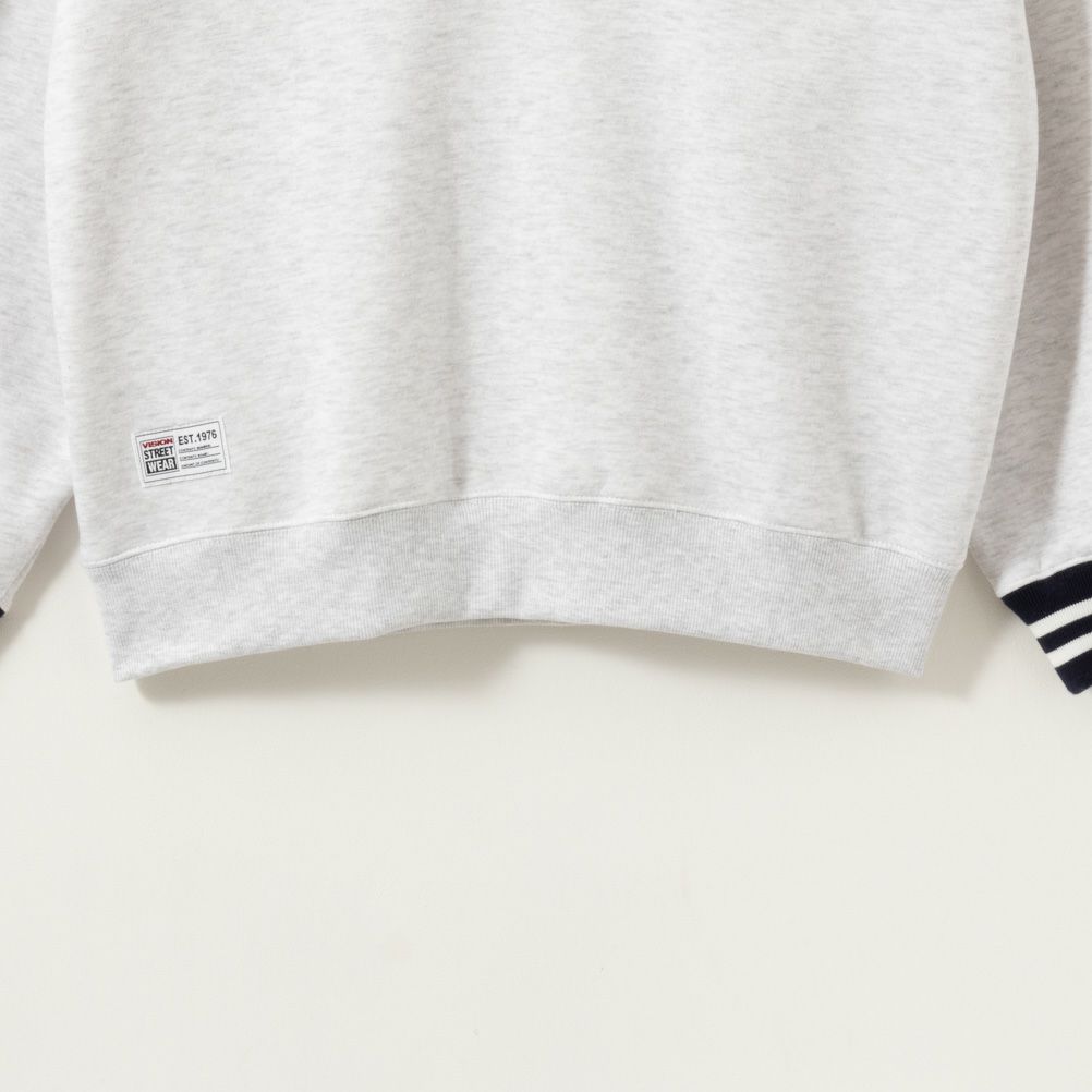 VISION STREET WEAR 裏起毛スタンドカラーハーフジップトレーナー メンズ