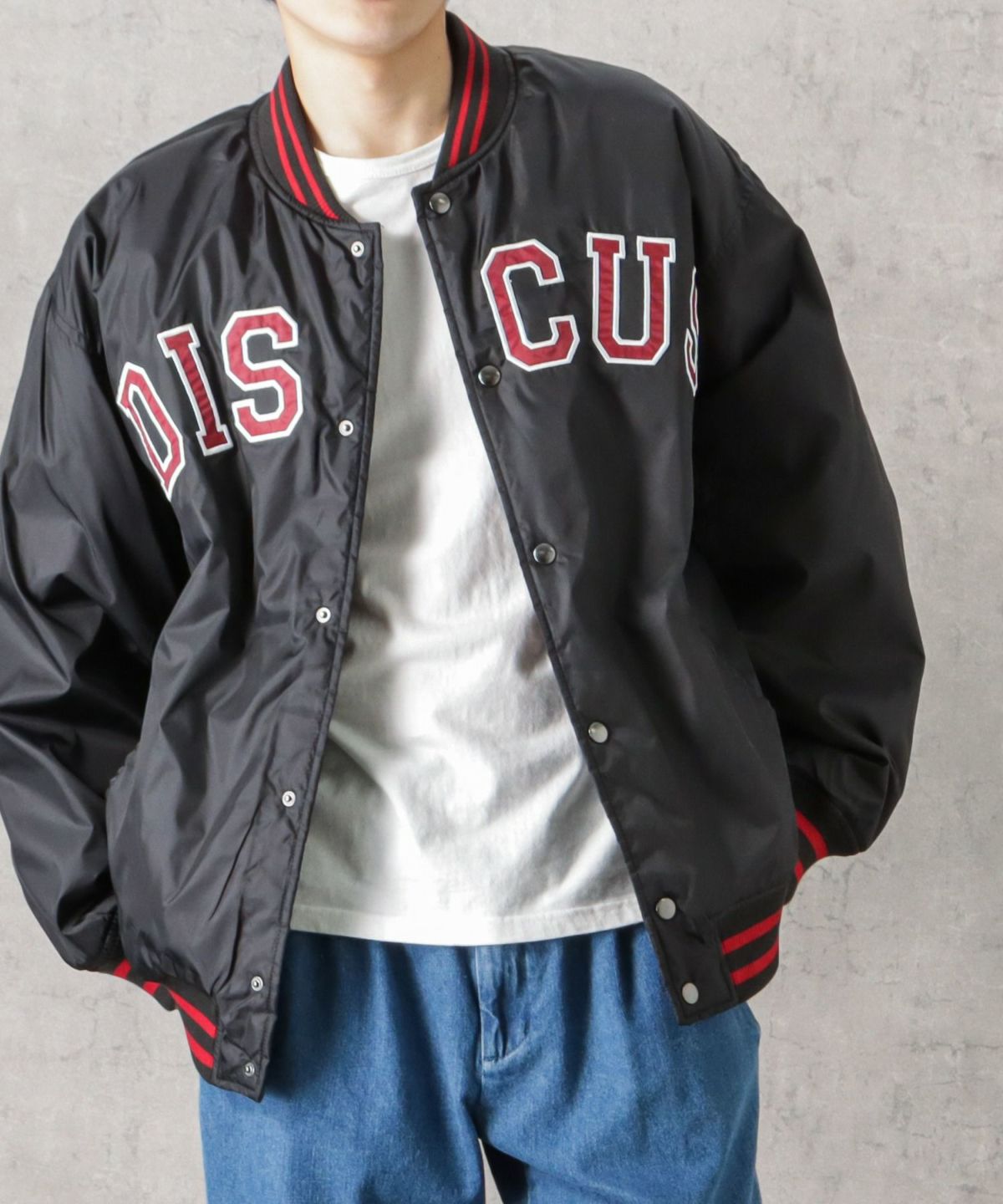 DISCUS アップリケスタジアムジャケット メンズ