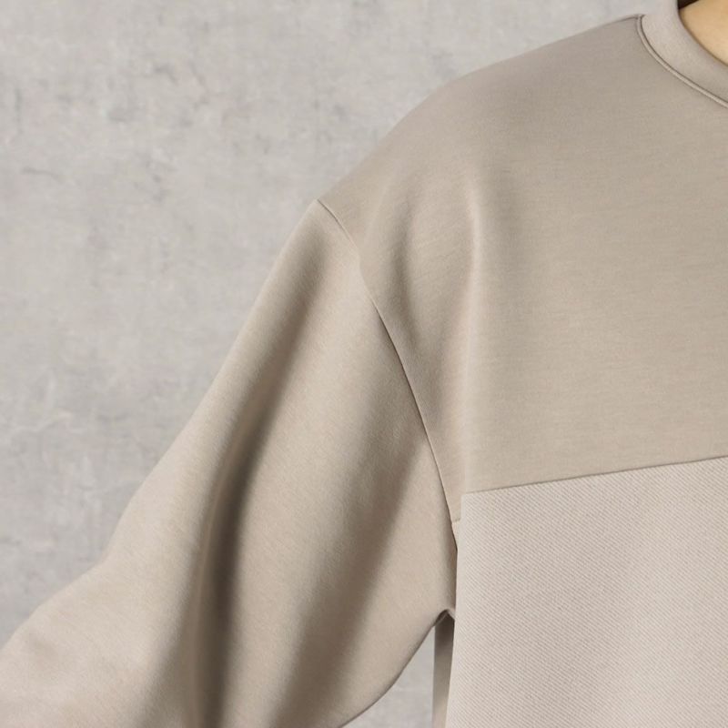 URBAN COLLECTION ポンチ素材 異素材ブロッキングトレーナー メンズ商品画像-11