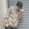 URBAN COLLECTION ポンチ素材 ハーフジップトレーナー メンズ