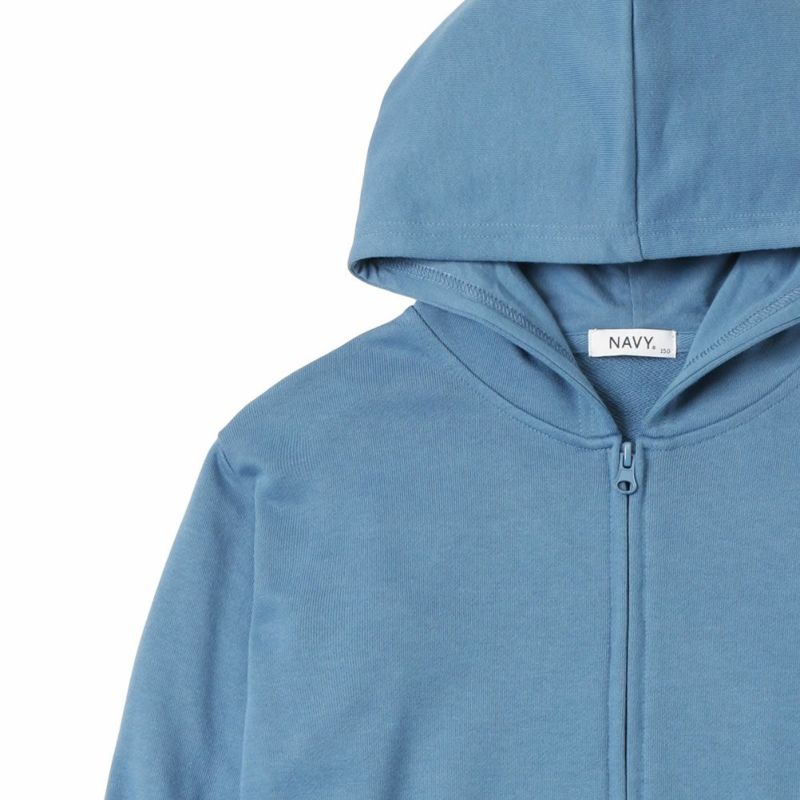 NAVY 裏毛ジップアップパーカー キッズ商品画像-7