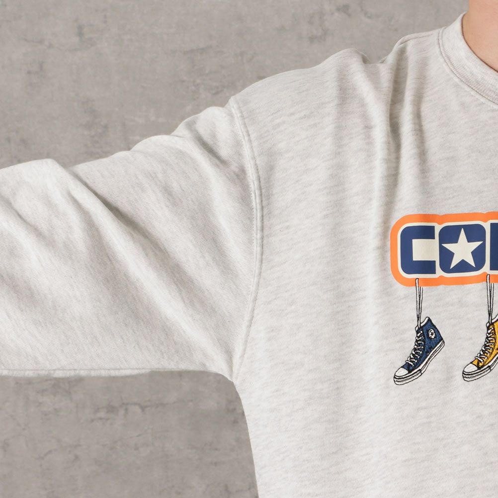 CONVERSE 吊しシューズ刺繍トレーナー メンズ