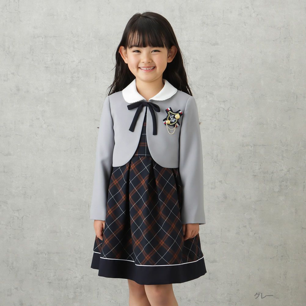 EASTBOY 女児入学スーツ ボレロワンピース チェック柄 2点セット キッズ