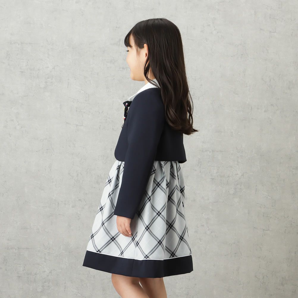 EASTBOY 女児入学スーツ ボレロワンピース チェック柄 2点セット キッズ