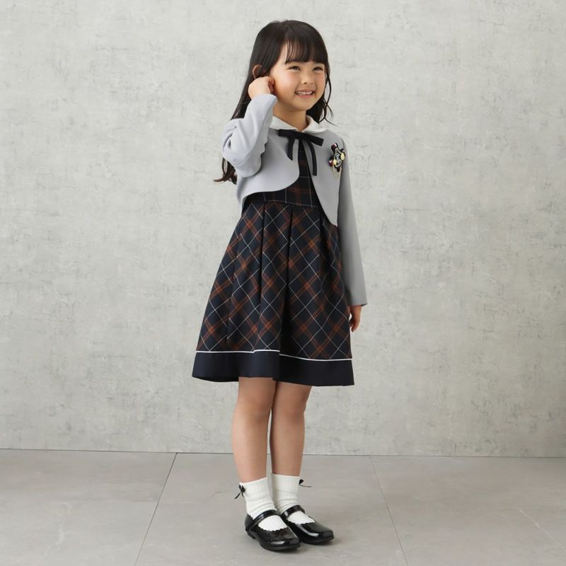 【オンラインストア限定】EASTBOY  女児入学スーツ ボレロワンピース チェック柄 2点セット キッズ商品画像-7