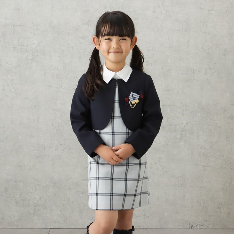 【オンラインストア限定】EASTBOY 女児入学スーツ ボレロワンピース チェック柄 2点セット キッズ商品画像-2