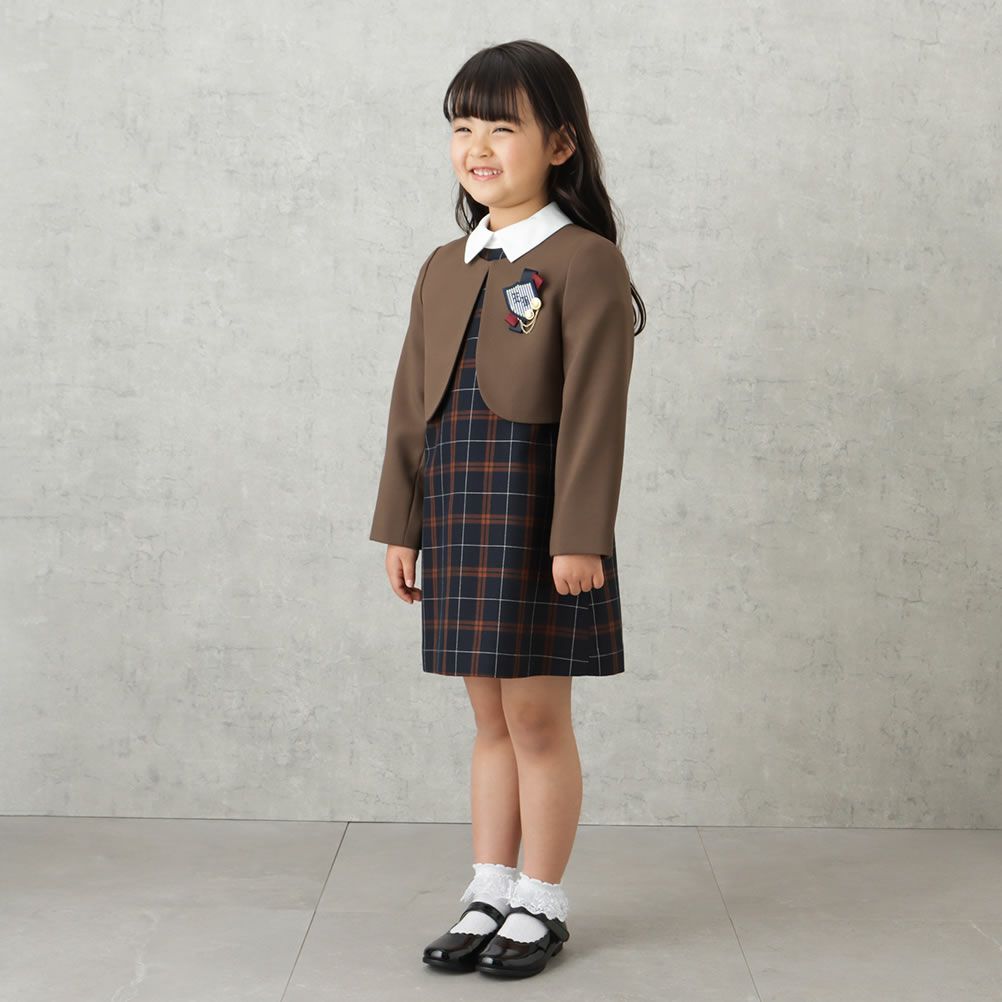 [期間限定価格]【オンラインストア限定】EASTBOY  女児入学スーツ ボレロワンピース チェック柄 2点セット キッズ商品サムネイル-3