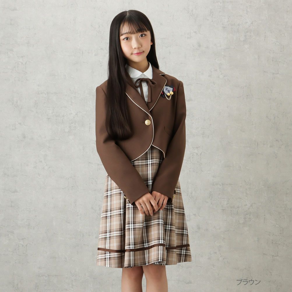 EASTBOY 女児卒業スーツ ジャケットワンピース チェック柄 2点セット キッズ