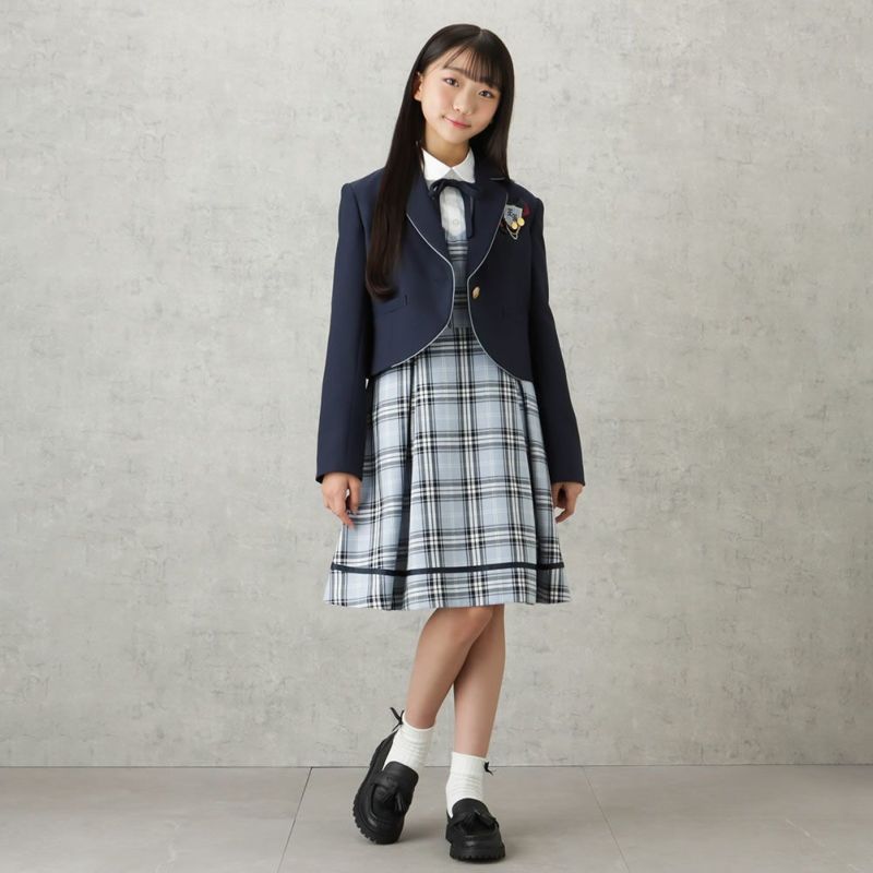 【オンラインストア限定】EASTBOY  女児卒業スーツ ジャケットワンピース チェック柄 2点セット キッズ商品画像-3