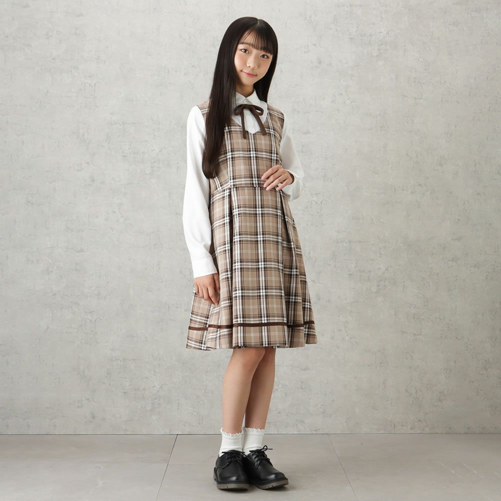 EASTBOY 女児卒業スーツ ジャケットワンピース チェック柄 2点セット キッズ