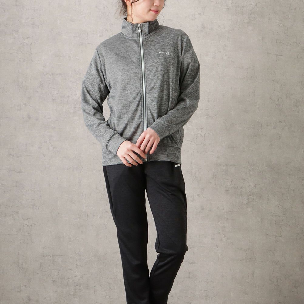 DISCUS カチオンボーダージップスタンドジャケット レディース