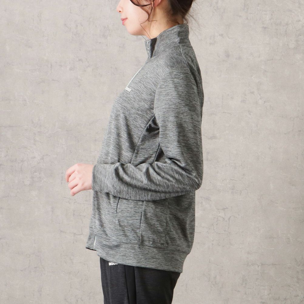 DISCUS カチオンボーダージップスタンドジャケット レディース