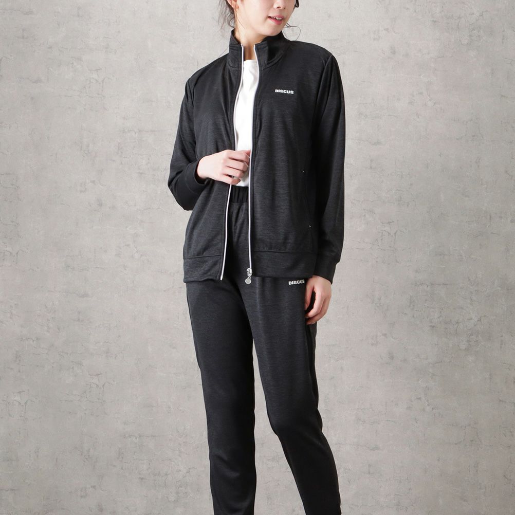 DISCUS カチオンボーダージップスタンドジャケット レディース