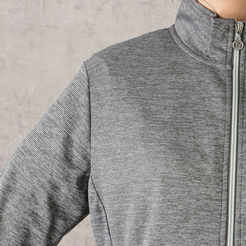 DISCUS カチオンボーダージップスタンドジャケット レディース