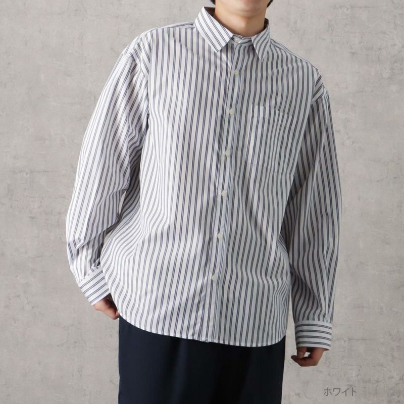 NAVY オーバーストライプシャツ メンズ商品画像-2