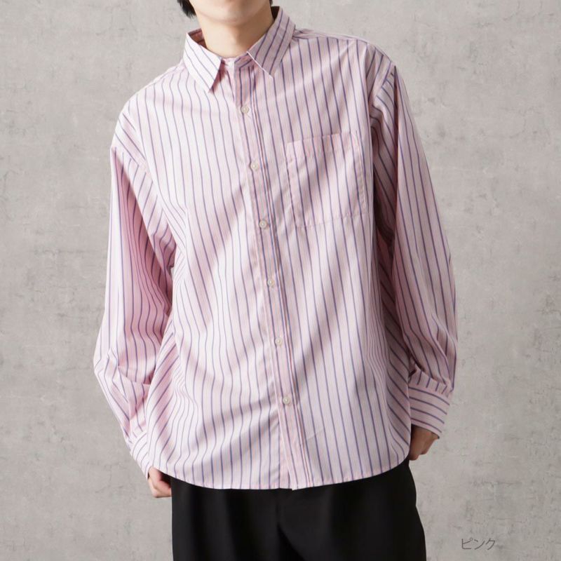 NAVY オーバーストライプシャツ メンズ商品画像-3