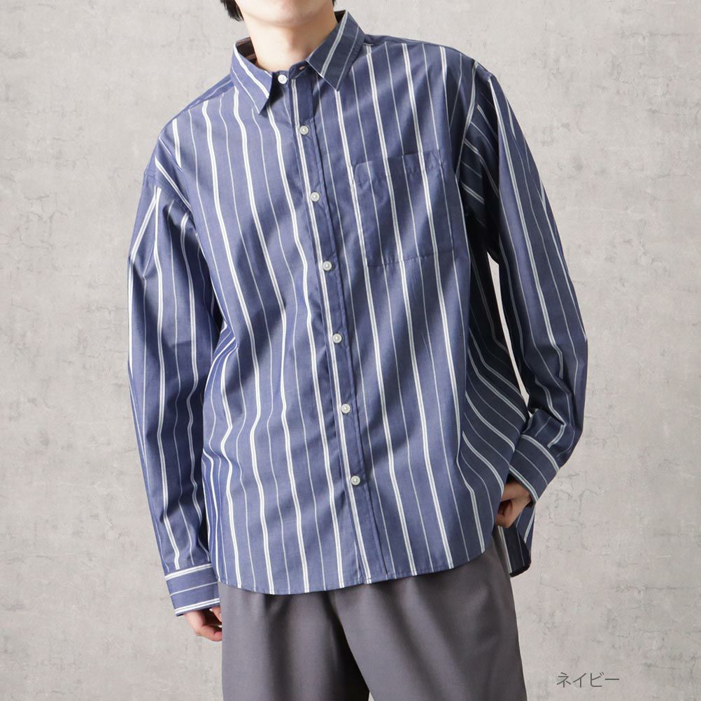 NAVY オーバーストライプシャツ メンズ商品サムネイル-6