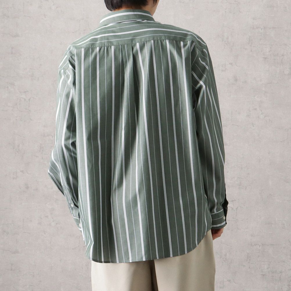 NAVY オーバーストライプシャツ メンズ