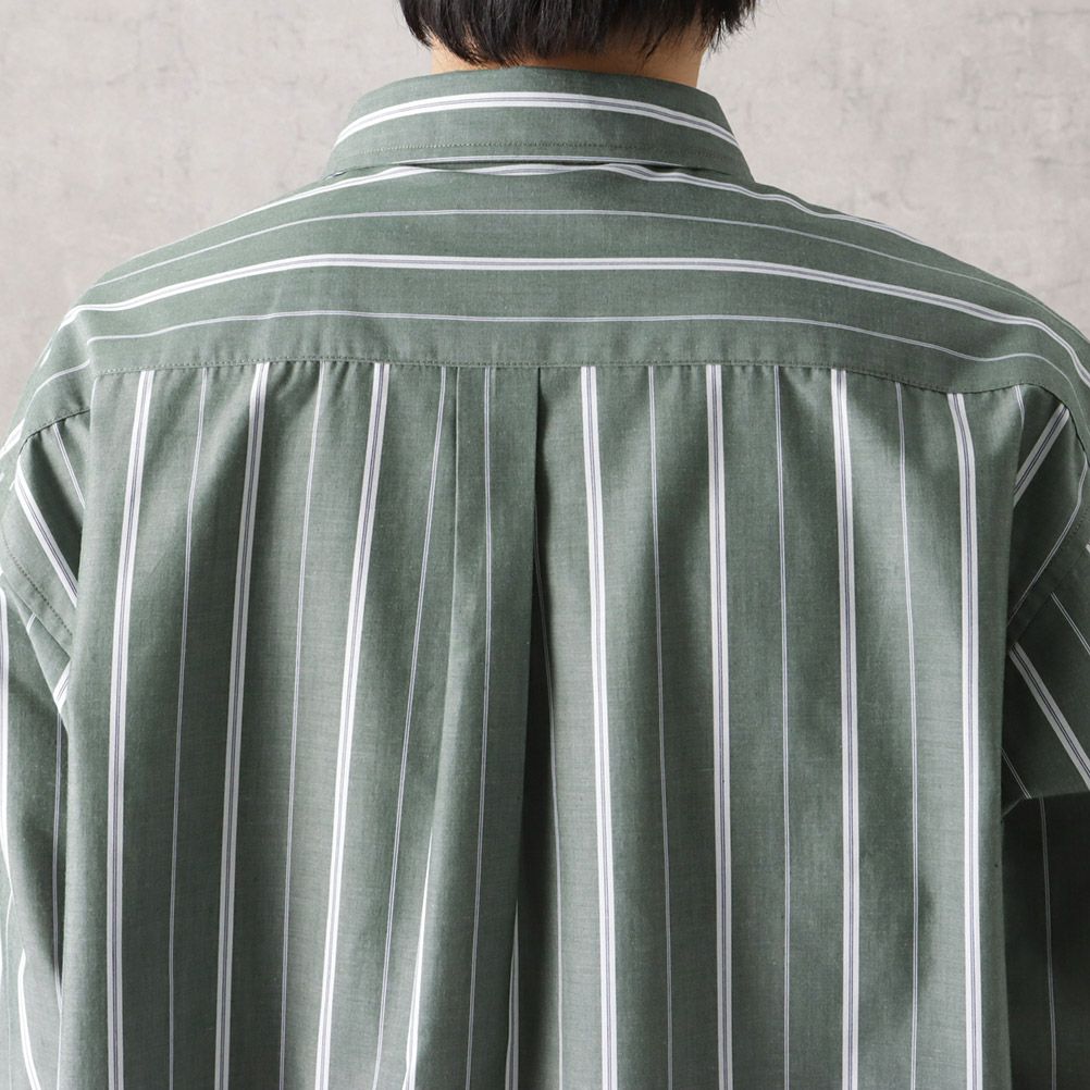 NAVY オーバーストライプシャツ メンズ